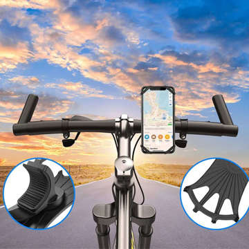 Uchwyt rowerowy Alogy Spider TPU Bike Holder do telefonu Silikonowy elastyczny na rower motor hulajnoge quad Czarny