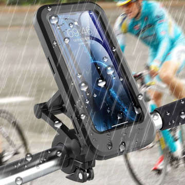 Uchwyt rowerowy wodoodporny Alogy Waterproof na rower hulajnogę motocykl kierownicę regulowany do telefonu Czarny