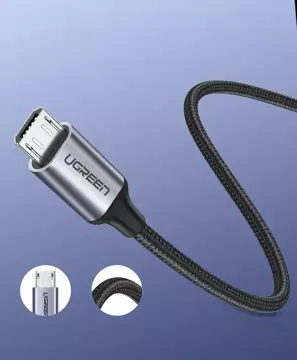 Ugreen kabel przewód USB - micro USB 1m szary (60146)