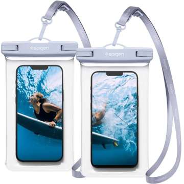 Uniwersalne etui wodoodporne x2 na telefon 6.8 Spigen A601 IPX8 Aqua Blue