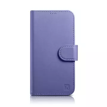 iCarer Wallet Case 2in1 etui iPhone 14 Pro Max skórzany pokrowiec z klapką Anti-RFID jasnofioletowy (WMI14220728-LP)